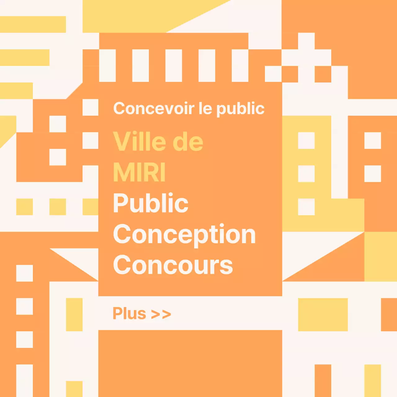 Promouvoir le concours public de design géométrique orange et jaune
