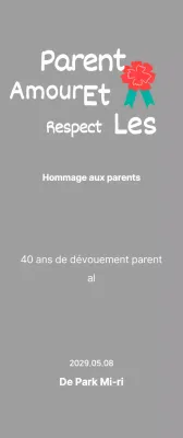 Calligraphie de la fête des mères avec illustration d'un œillet rouge