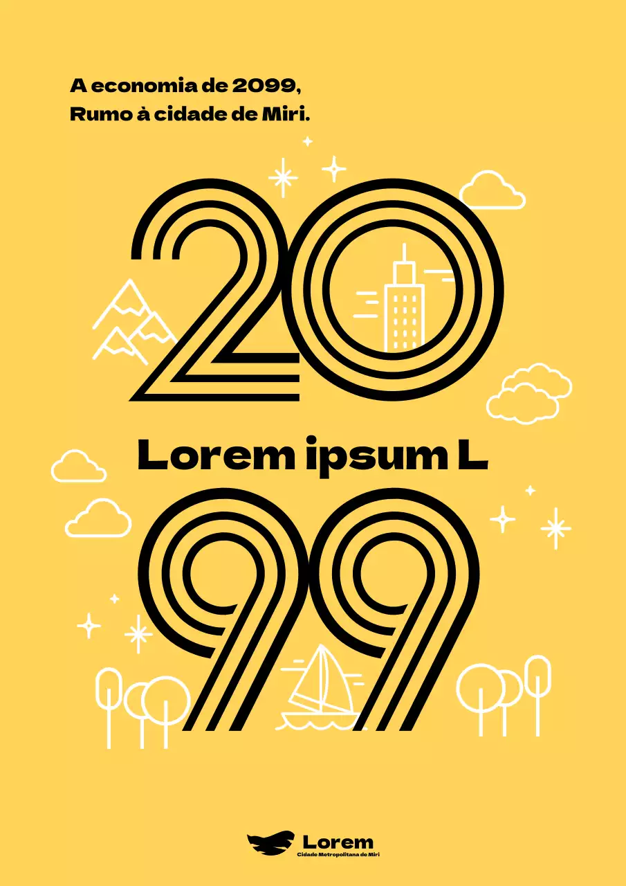 Sinal moderno de empresa local com fundo amarelo