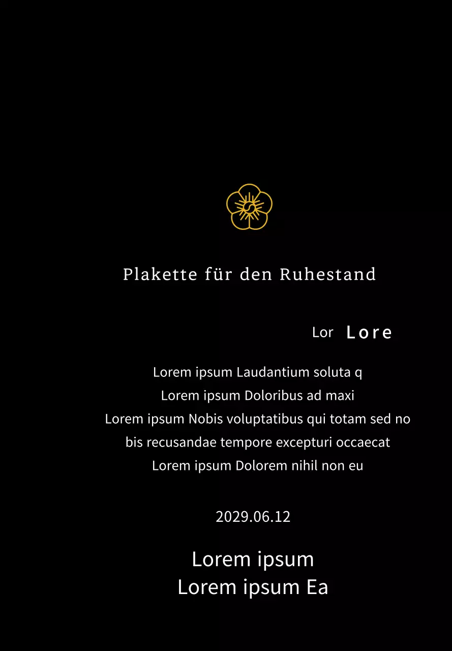 Line Flower's Listing Konzept Dankeschön-Plakette