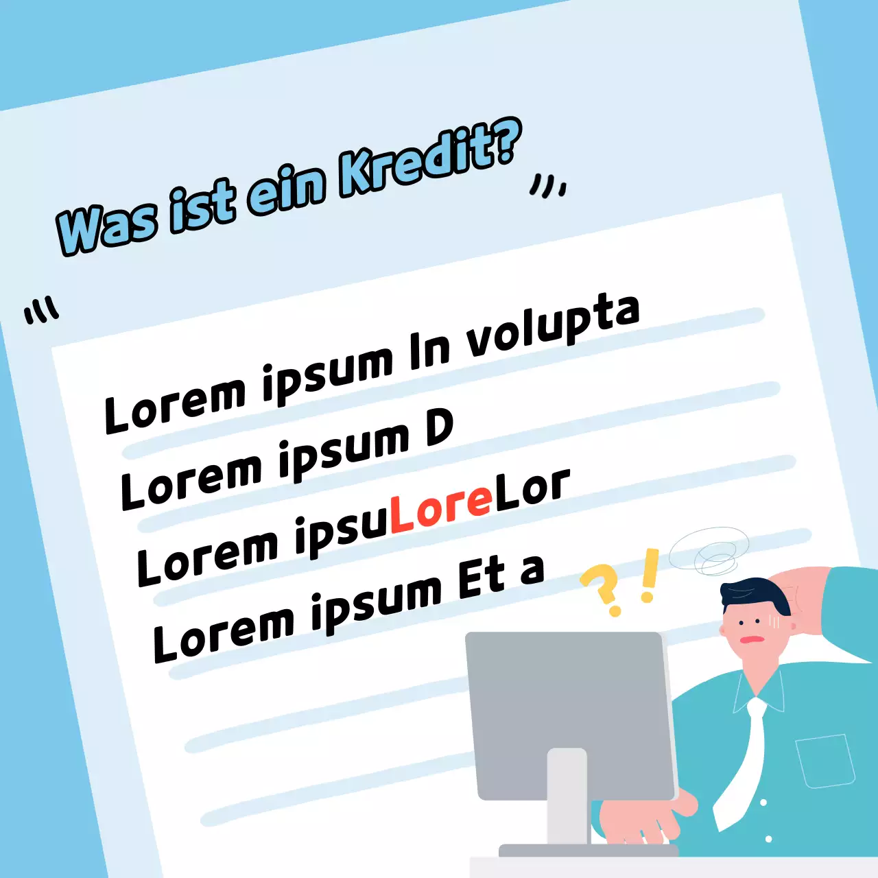Einfache, hellblaue Informationen zur Verwaltung der Kreditwürdigkeit