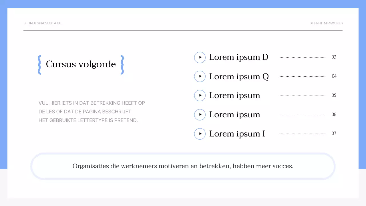 Eenvoudig lichtblauw en grijs motiverend trainingsmateriaal