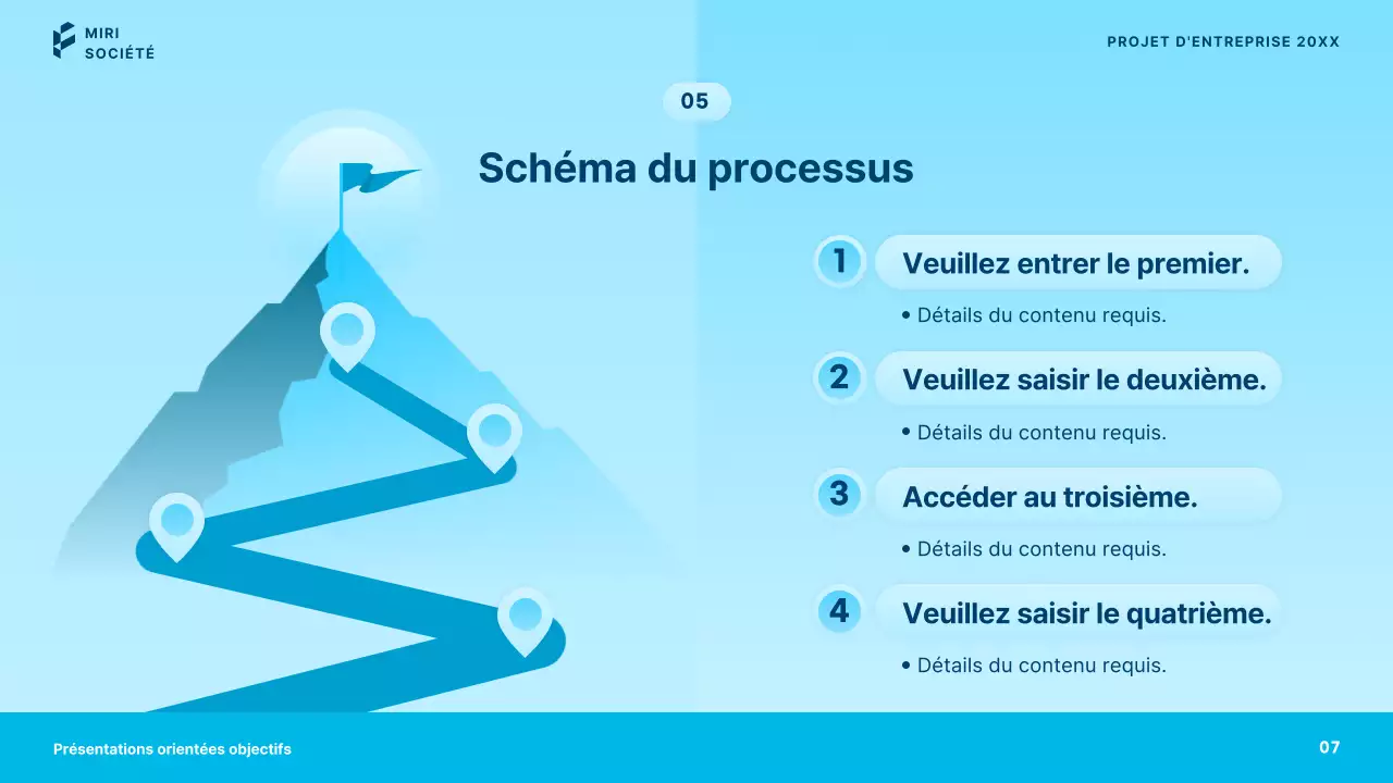 Présentations d'affaires simples en bleu
