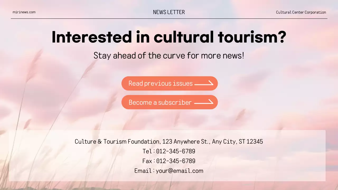 오렌지 모던 관광 뉴스레터 프리젠테이션