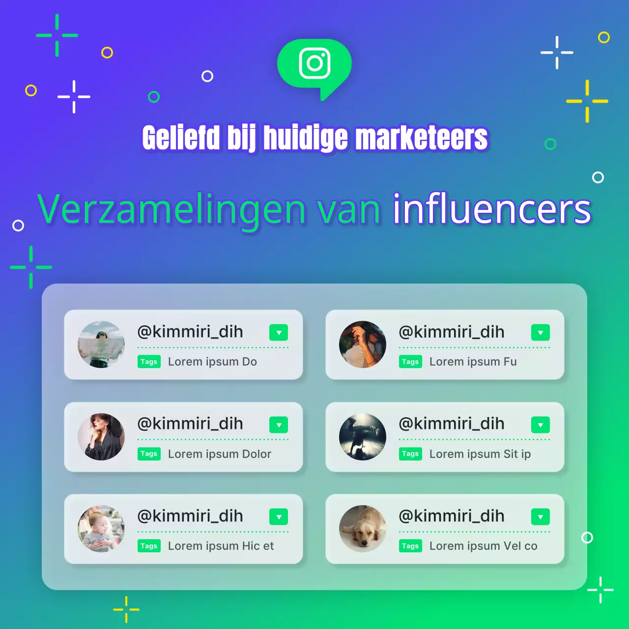 Een handleiding voor een eenvoudig groen en blauw Instagram-account