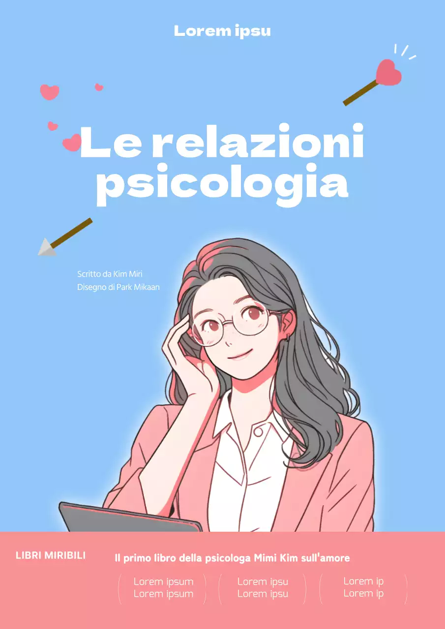 Copertina del libro di psicologia dell'amore in rosa e azzurro