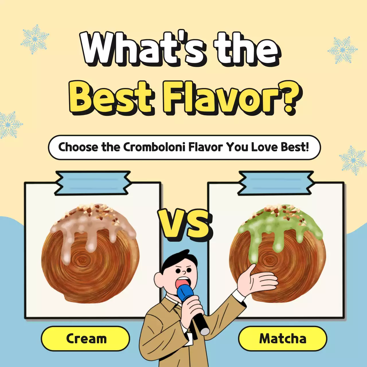 옐로우 트렌디 플레이버 프로모션 소셜 미디어 게시물