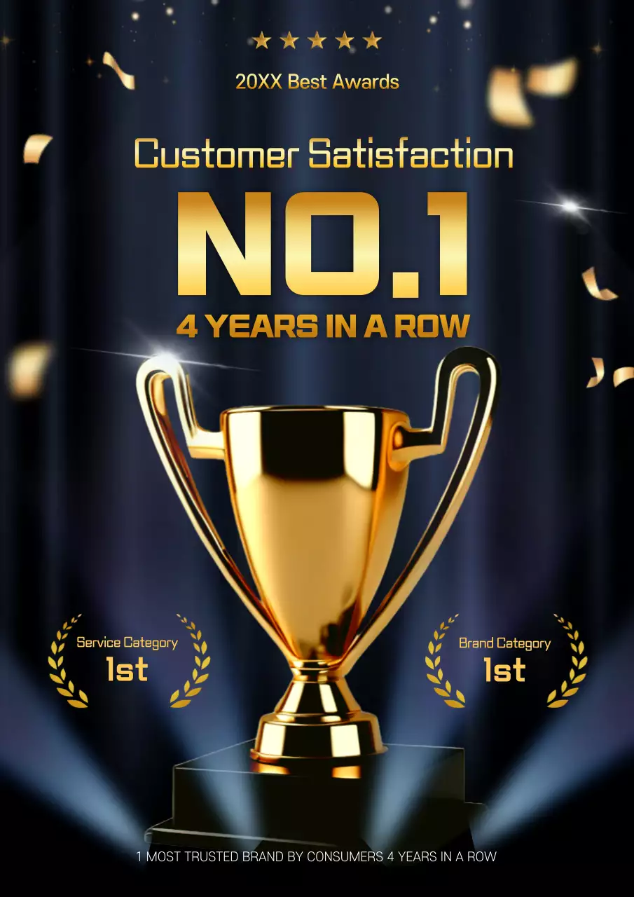 Promote luxurious customer appreciation in navy blue and gold