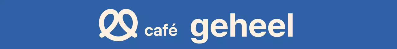 Bakkerij café merchandise met een zacht blauw en beige kleurenschema