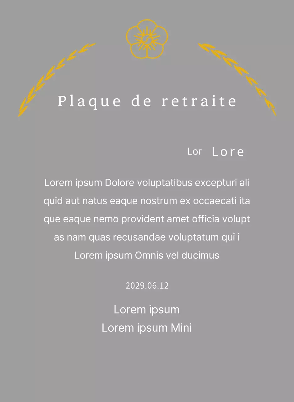 Plaque d'appréciation du concept d'inscription avec des feuilles de laurier et des fleurs de ligne