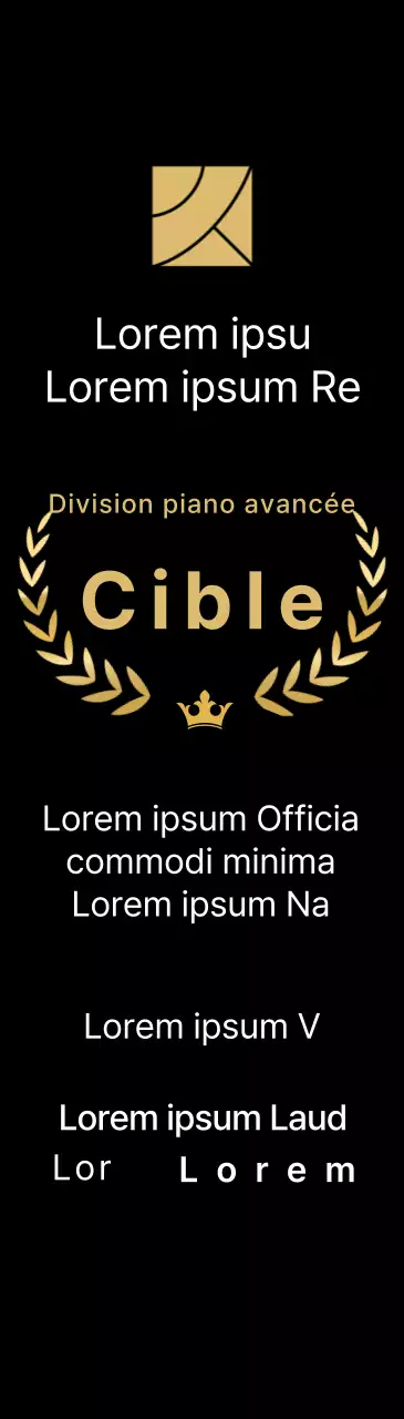 Plaque du lauréat du concept de concours avec illustration de lignes de laurier et de couronne