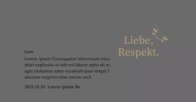 Edle Danksagungstafel mit Gold und Blättern