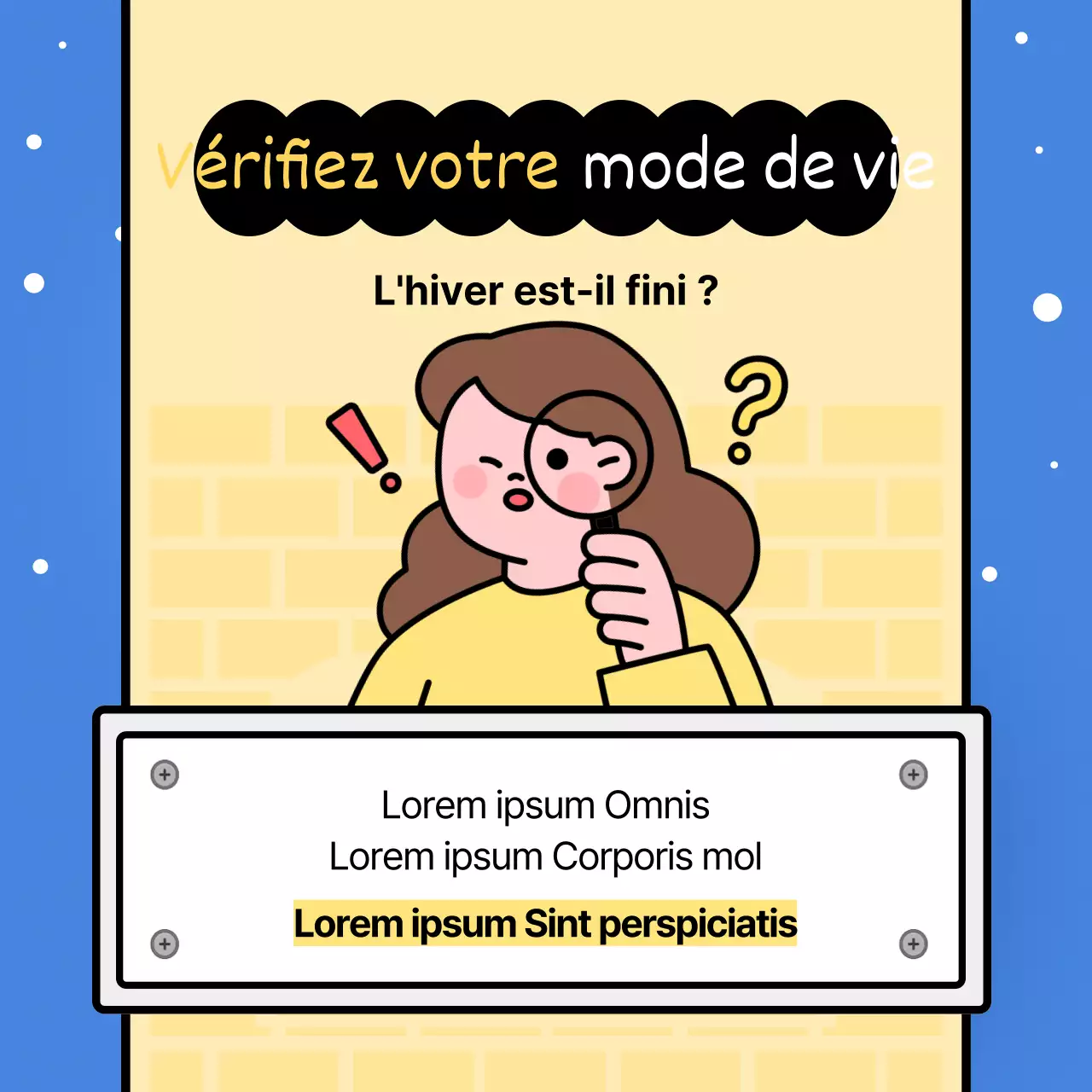 Un guide d'hivernage tendance sur fond bleu