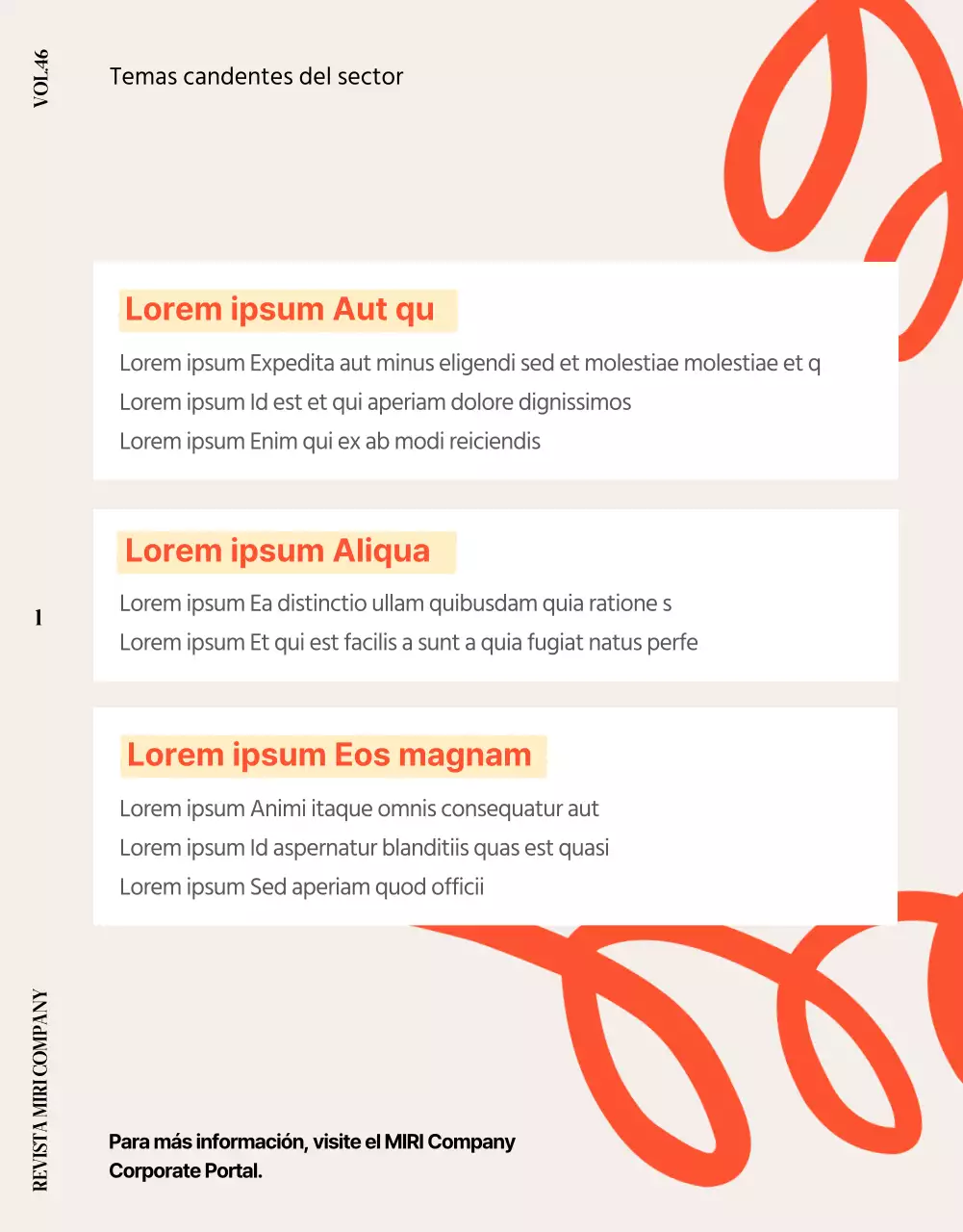 Una bonita revista interna de empresa naranja y beige