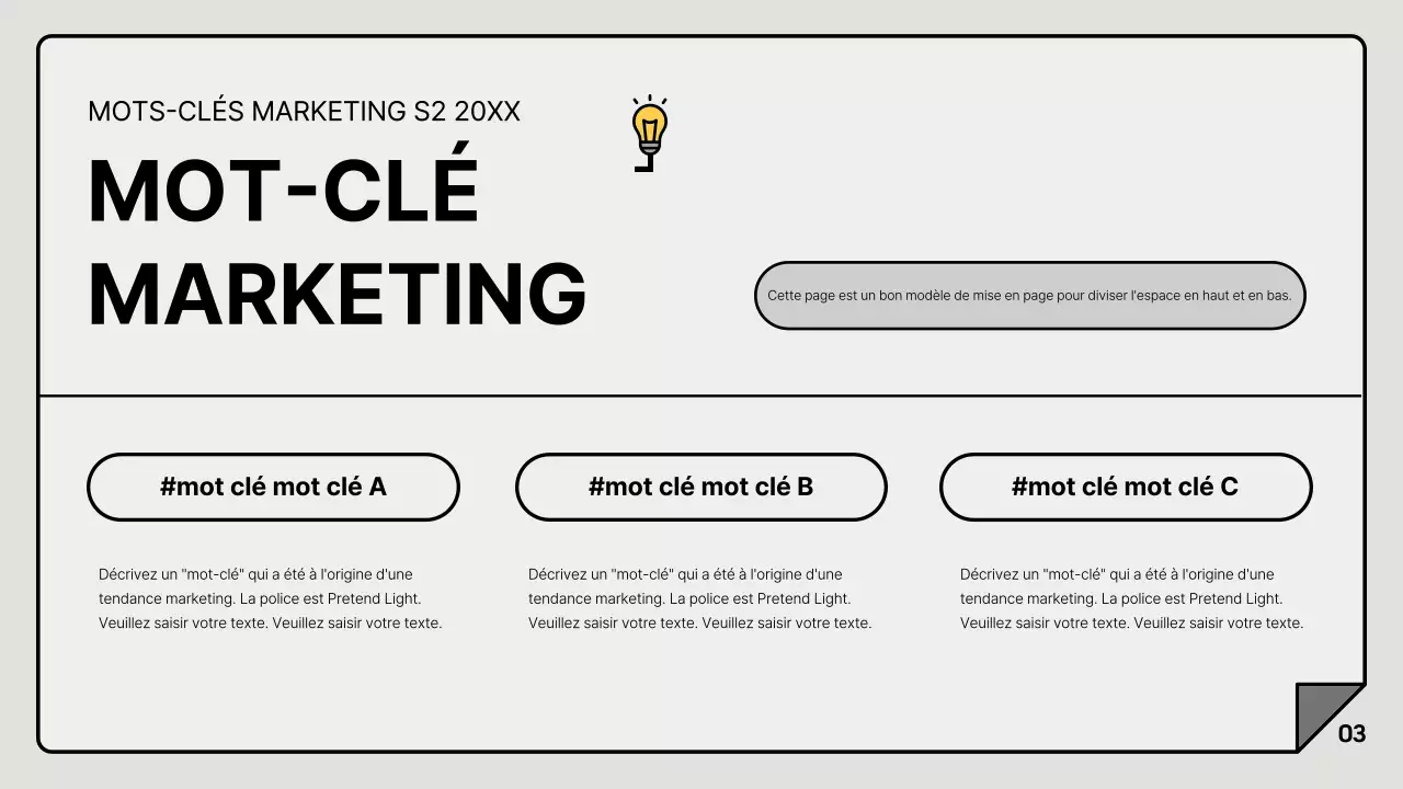 Un rapport marketing simple en gris et blanc