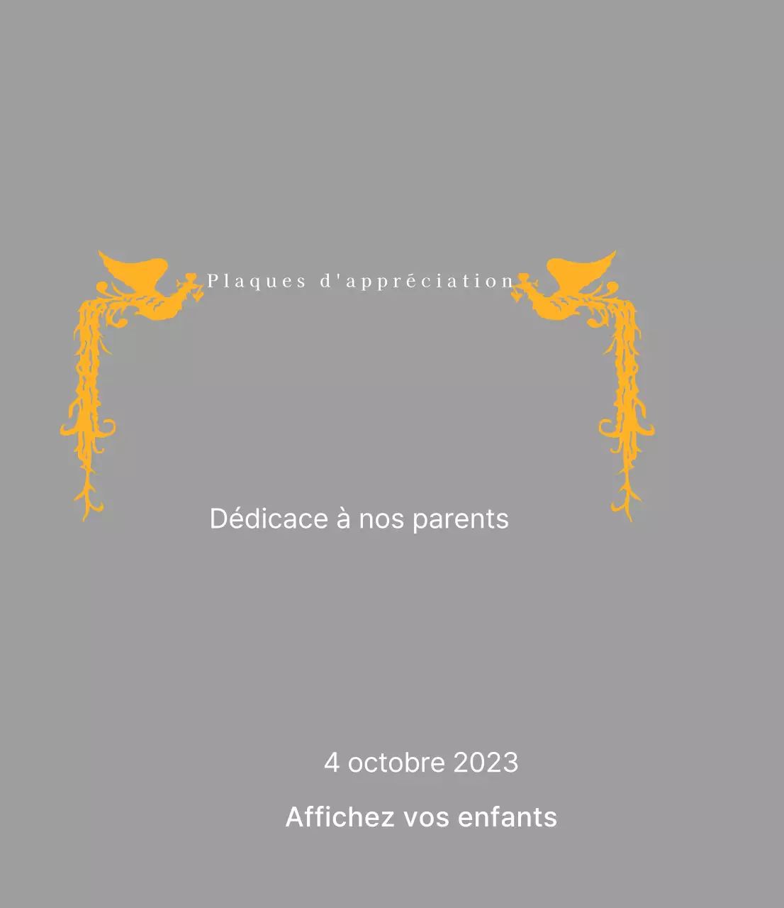 Plaque de remerciement sur le thème de la fête des mères avec illustration d'un phénix