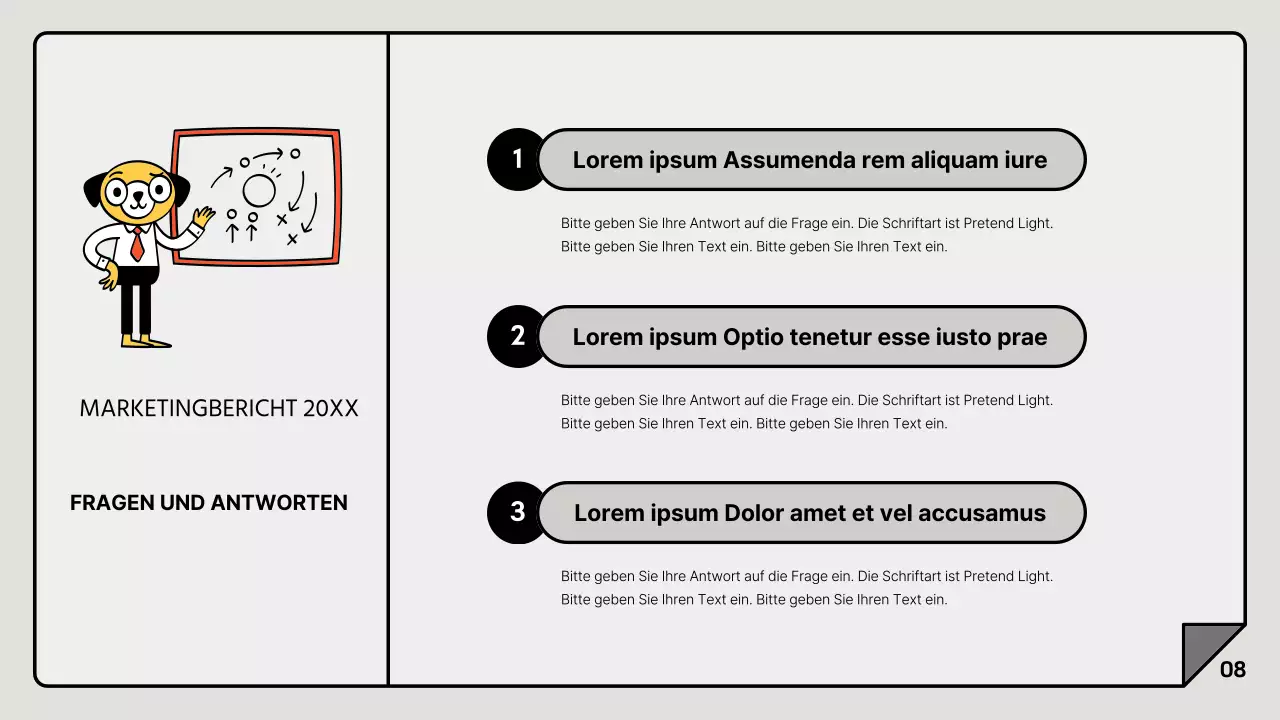 Ein einfacher Marketingbericht in Grau und Weiß
