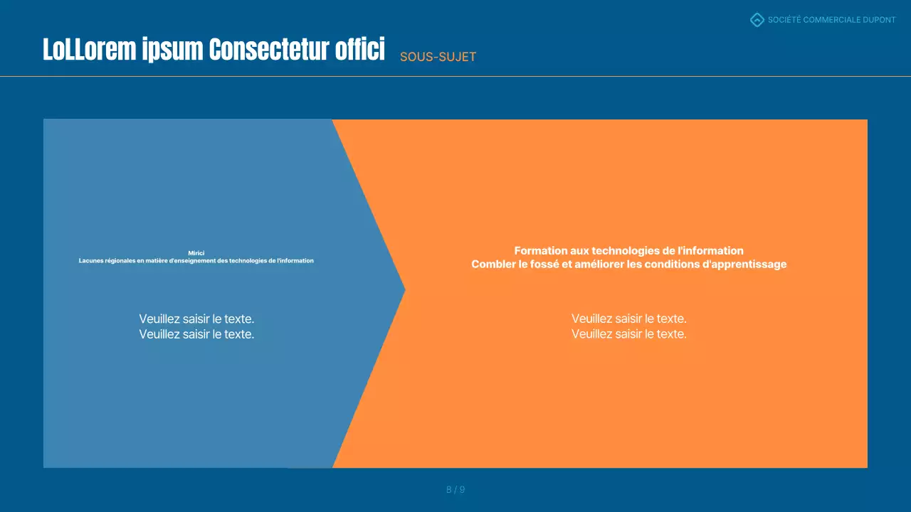 Un simple tableau de bord bleu et orange