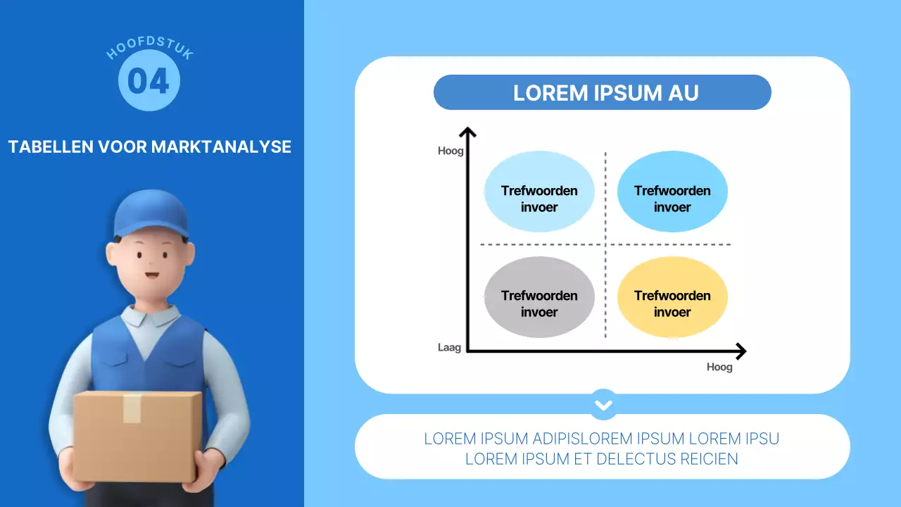 Een eenvoudig logistiek bedrijfsplan in blauw