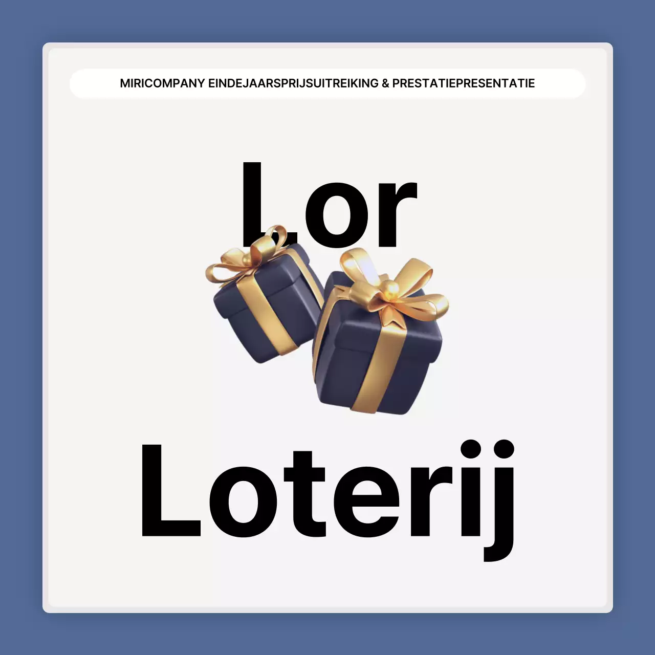 Een eenvoudige blauw-witte prestatiepresentatie en eindejaarsverslag