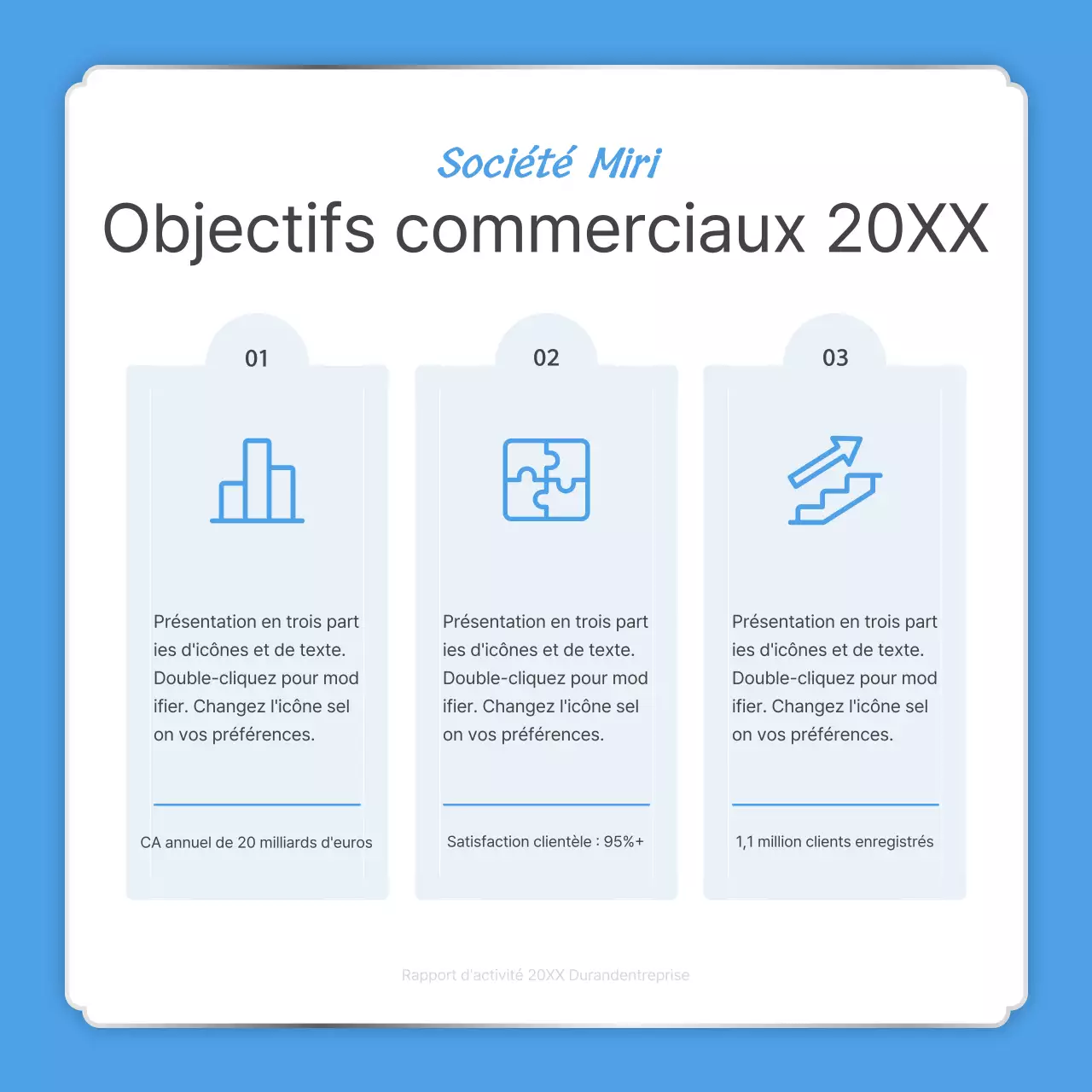 Un poste de déclaration de fin d'année simple en bleu clair et blanc