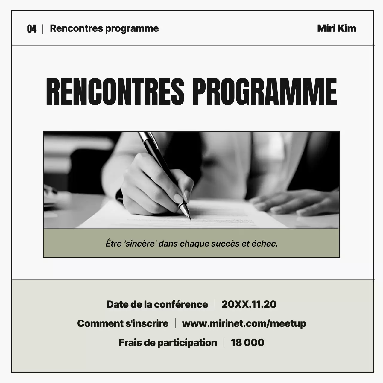 Portrait d'entreprise simple interview magazine en noir et blanc et kaki