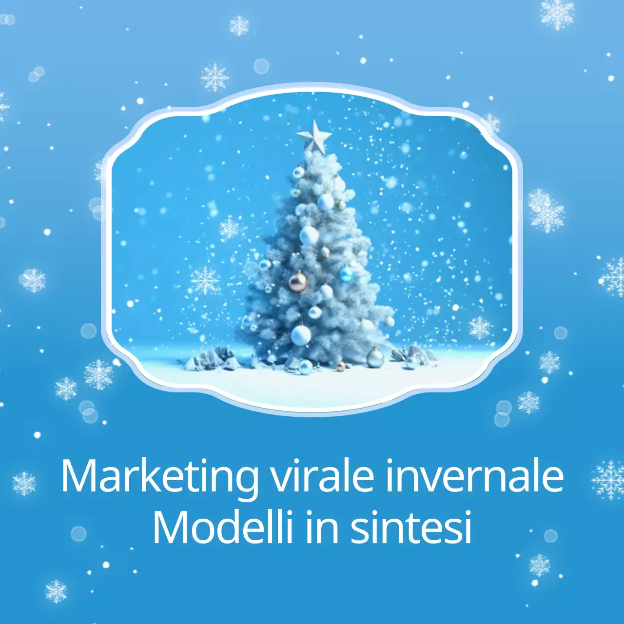 Un annuncio di marketing virale invernale naturale in azzurro