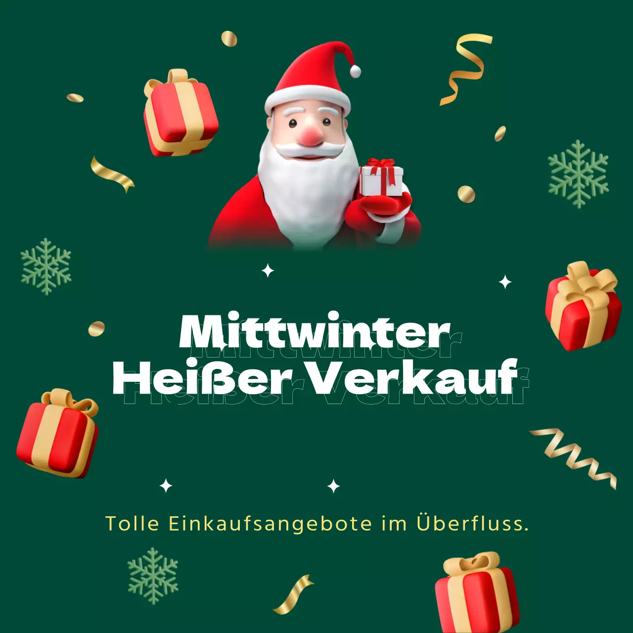 Werben Sie für Ihre Winterverkaufsaktionen in Rot und Grün