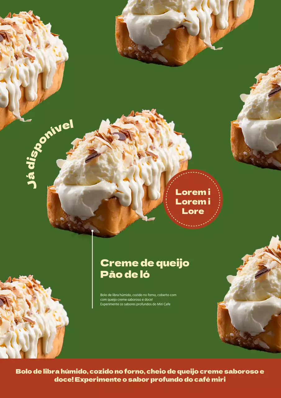 Promover um menu vintage de sobremesas festivas com um fundo vermelho e verde