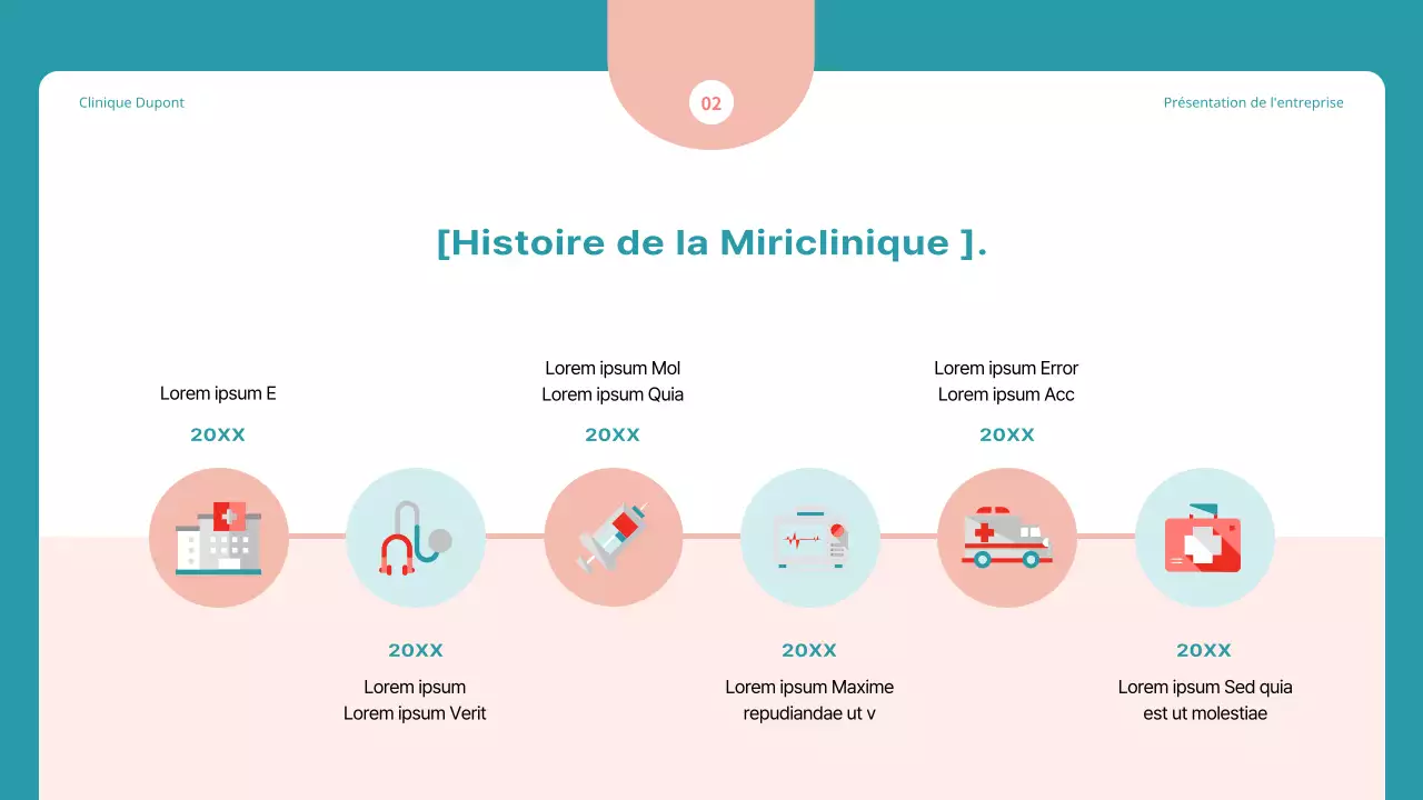 Proposition simple de marketing hospitalier en bleu et rouge