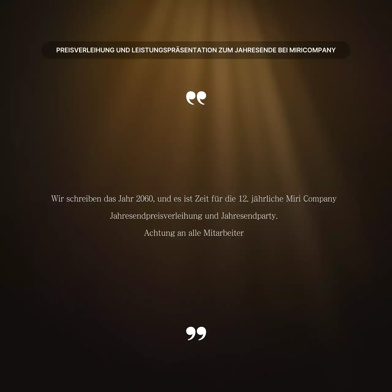 Präsentationen zu den Leistungen von Luxusgold und -braun und Berichte zu Jahresendveranstaltungen