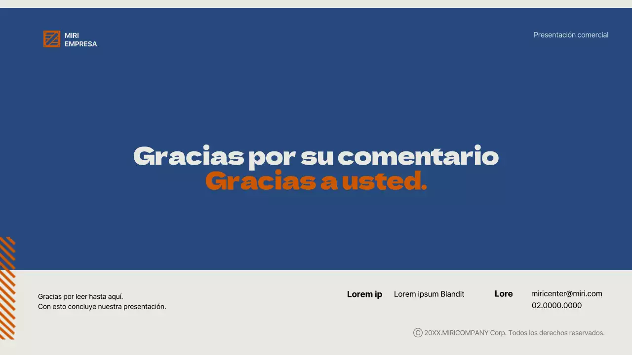 Un sencillo plan de negocios de Año Nuevo en azul y naranja