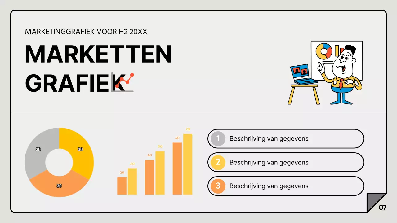 Een eenvoudig marketingrapport in grijs en wit