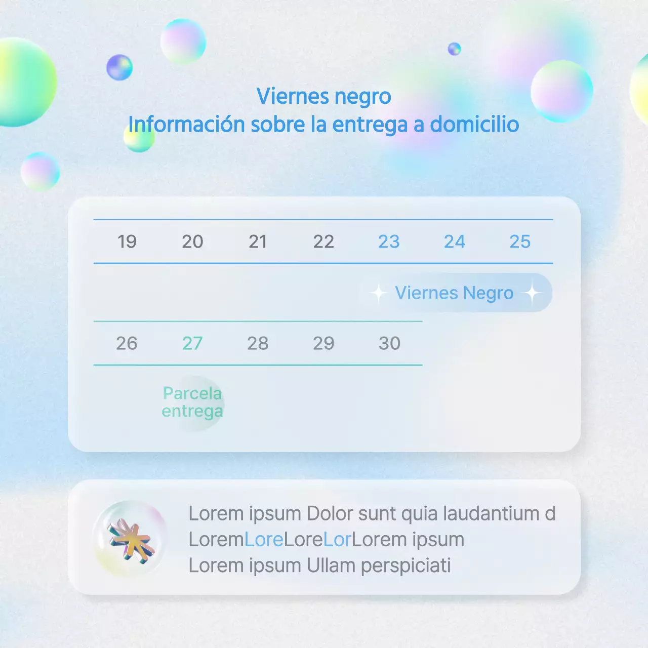 Anuncios del Black Friday en azul claro y a la última