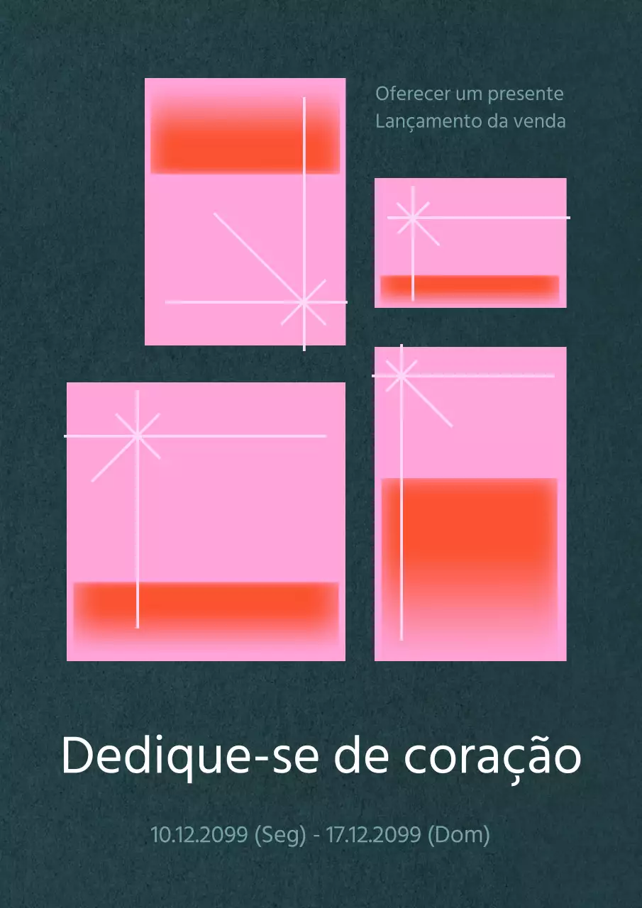 Promover um evento moderno em verde e cor-de-rosa