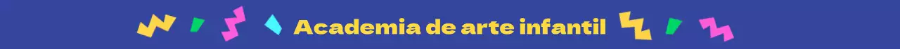 Mercadoria da Kids Academy com formas geométricas coloridas