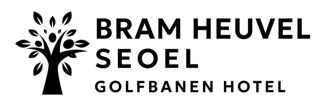 Het embleem van het golfhotelmerk met boomillustratie