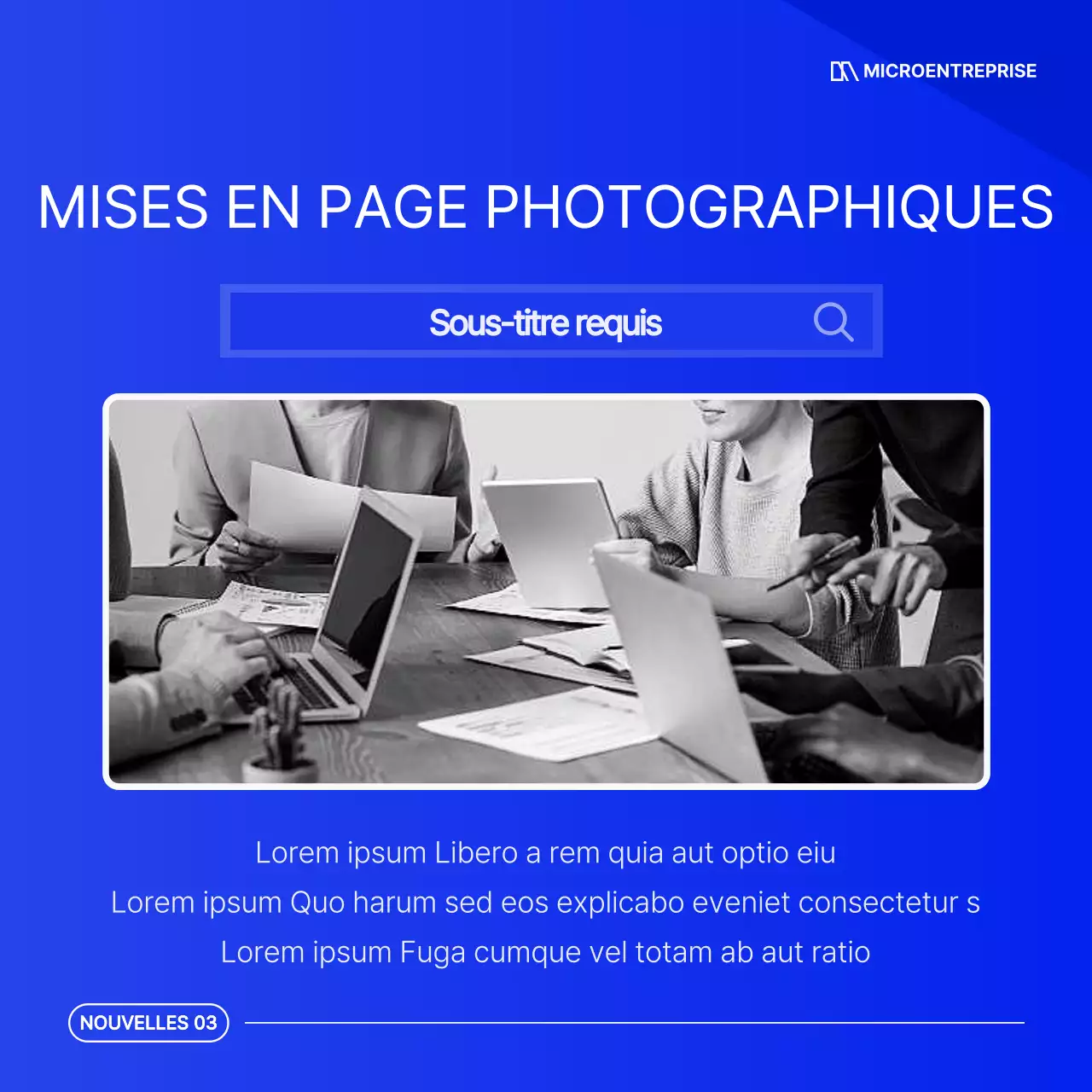 Une simple lettre d'information commerciale bleue et blanche