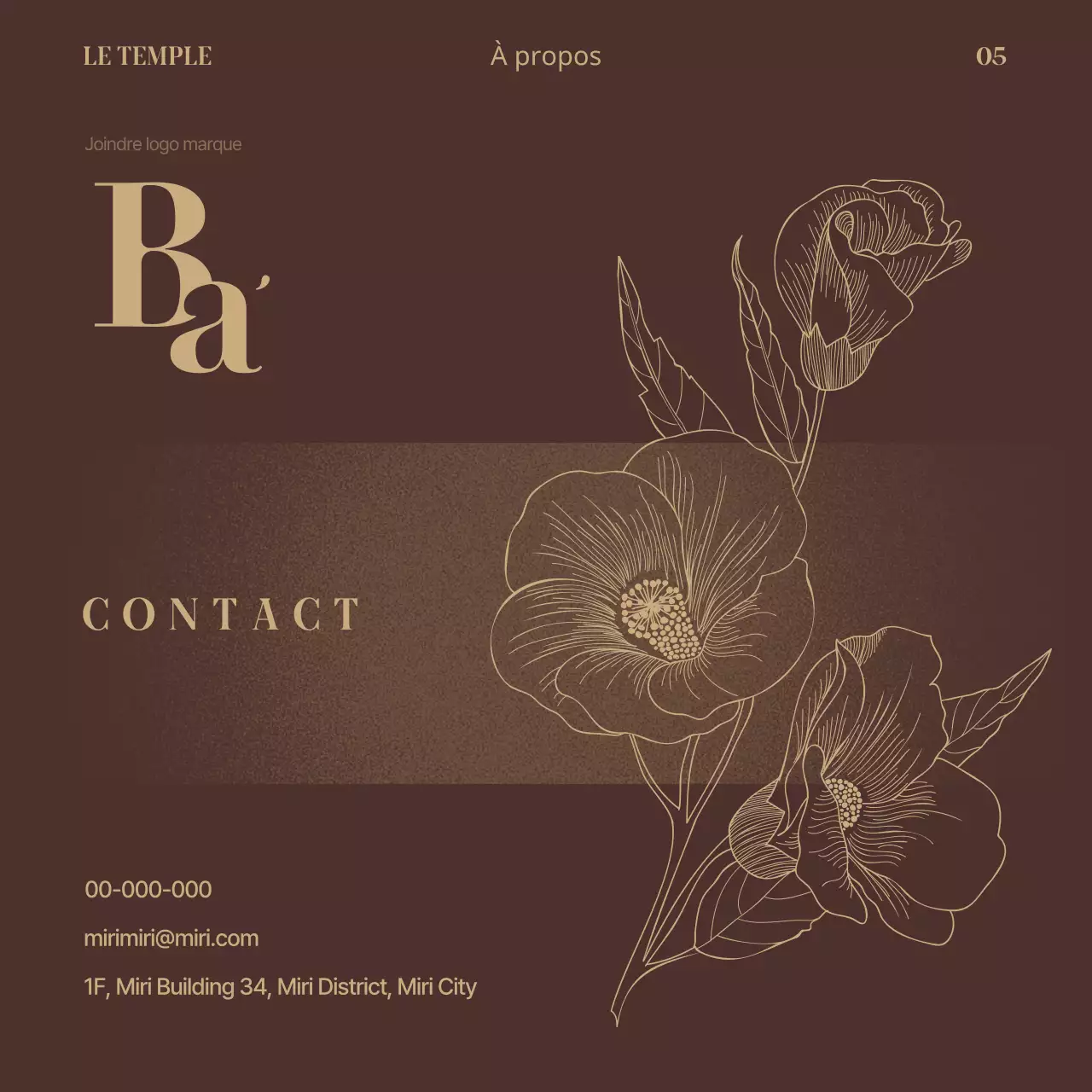 Le post d'une marque de luxe sur le marron avec des accents dorés