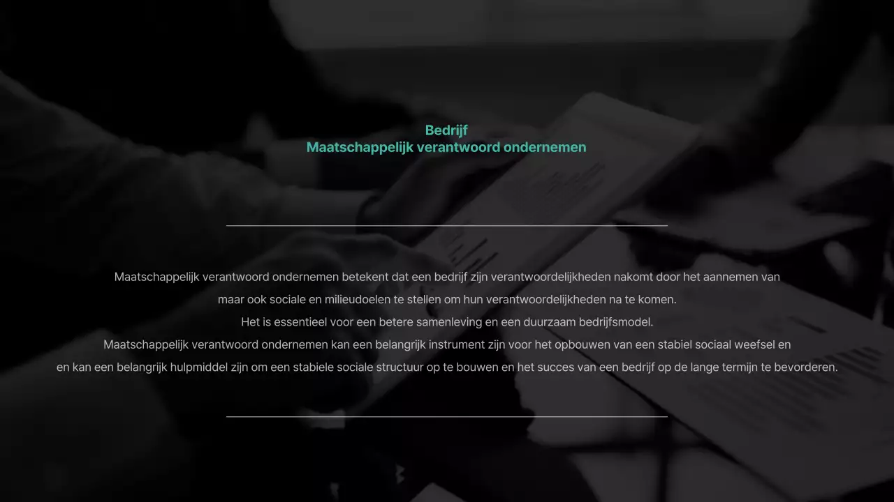 Basisgevoel met mintkleurig accent ESG-rapport