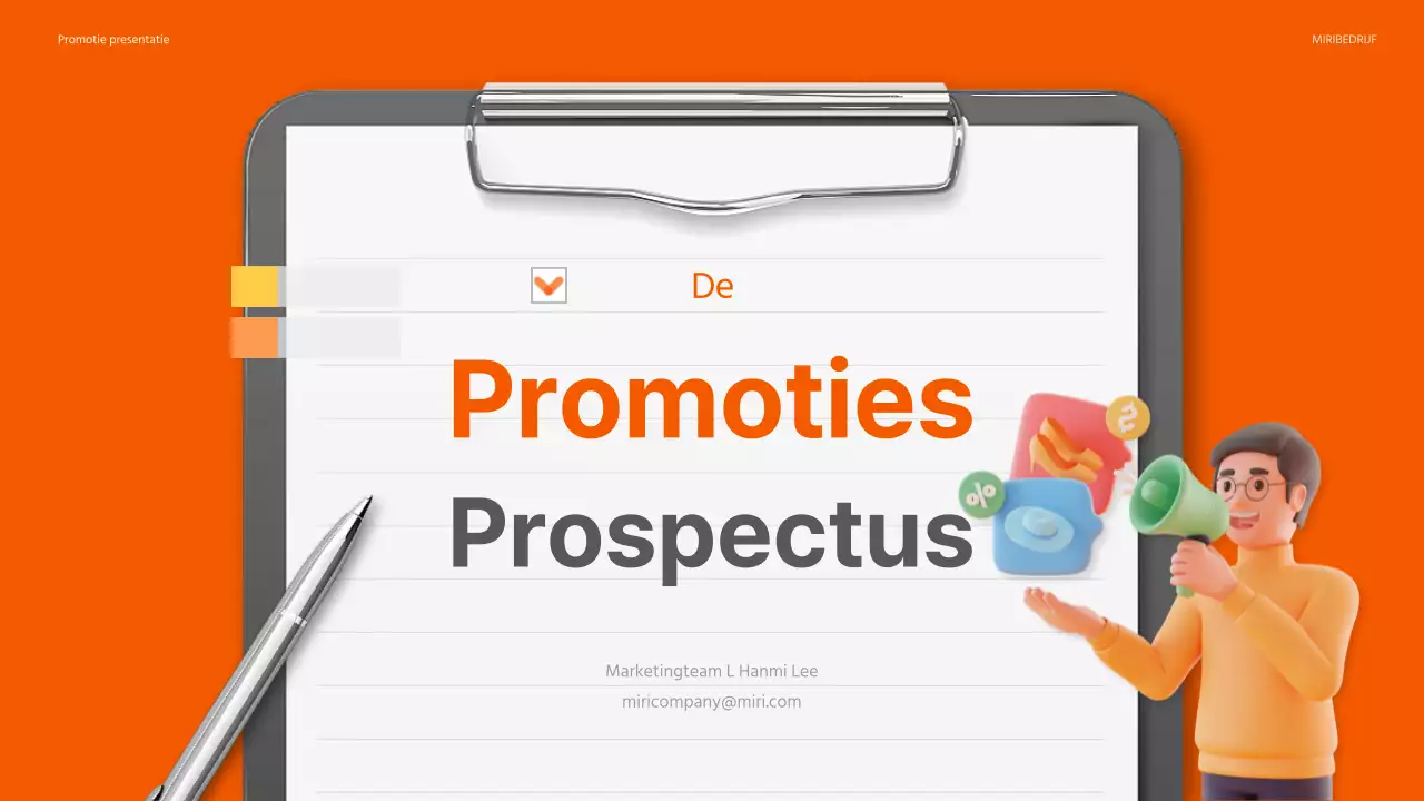 Een trendy promotiefolder in oranje en grijs