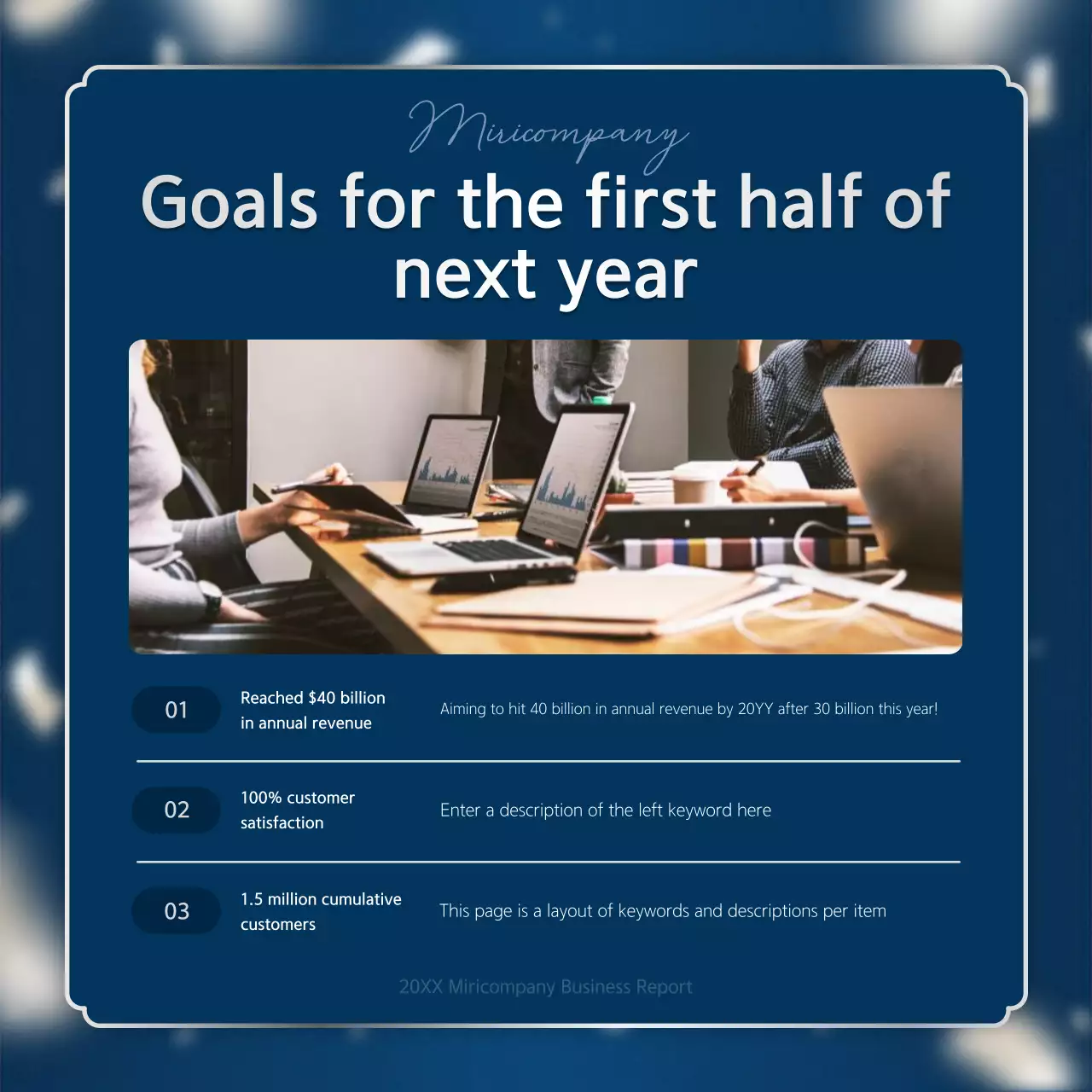 Blue Elegant Business Report Instagram Carousel