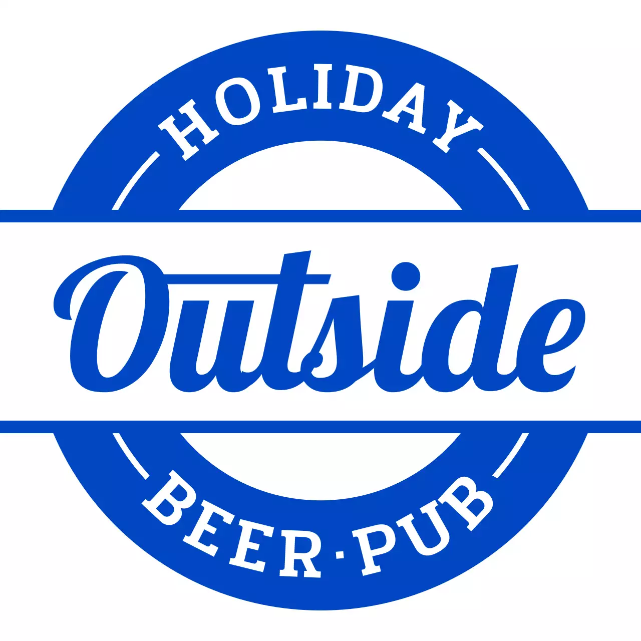 파란색톤의 레트로 감성 비어 펍 매장 간판