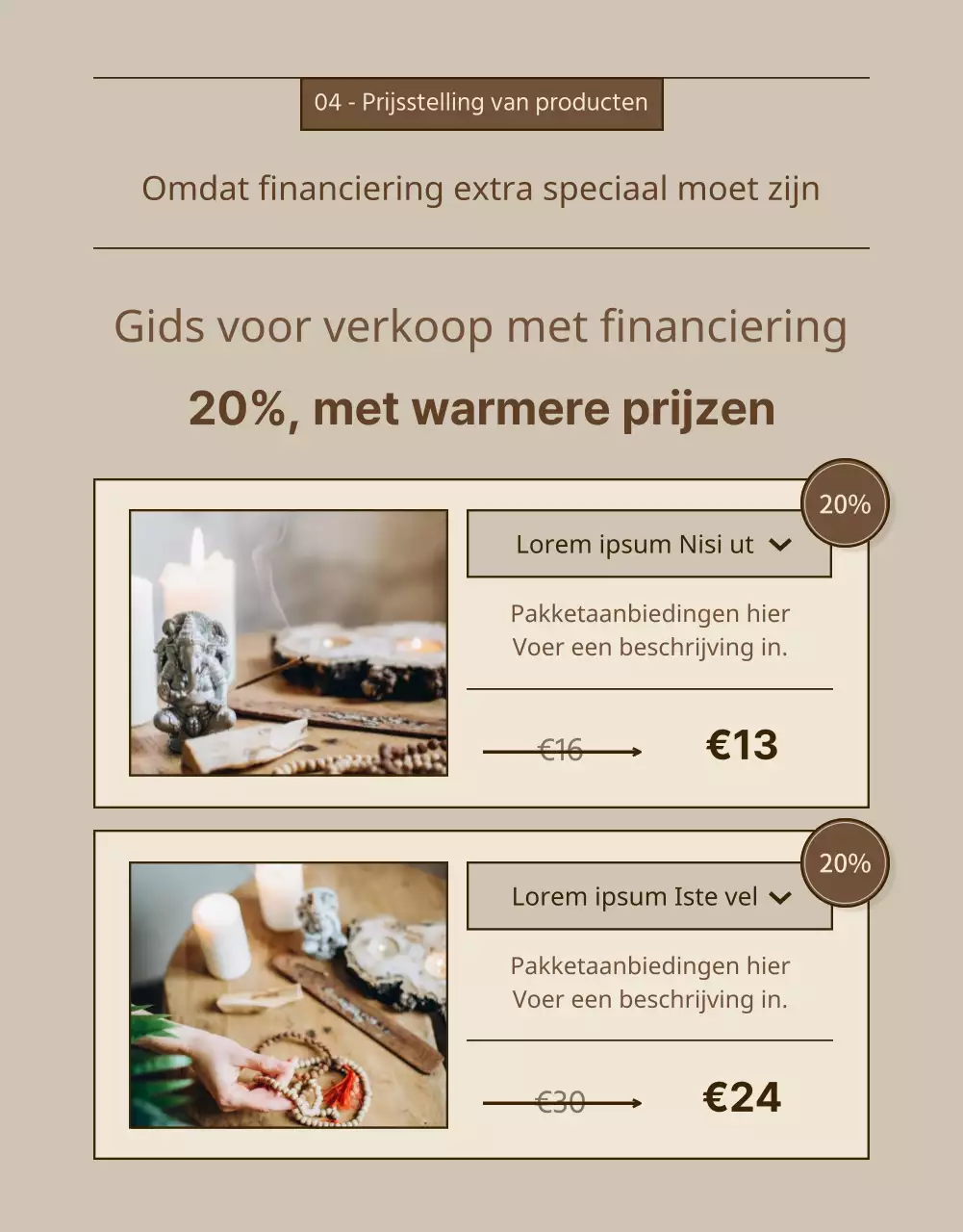 Een eenvoudig beige en bruin stimulerend financieringsveld