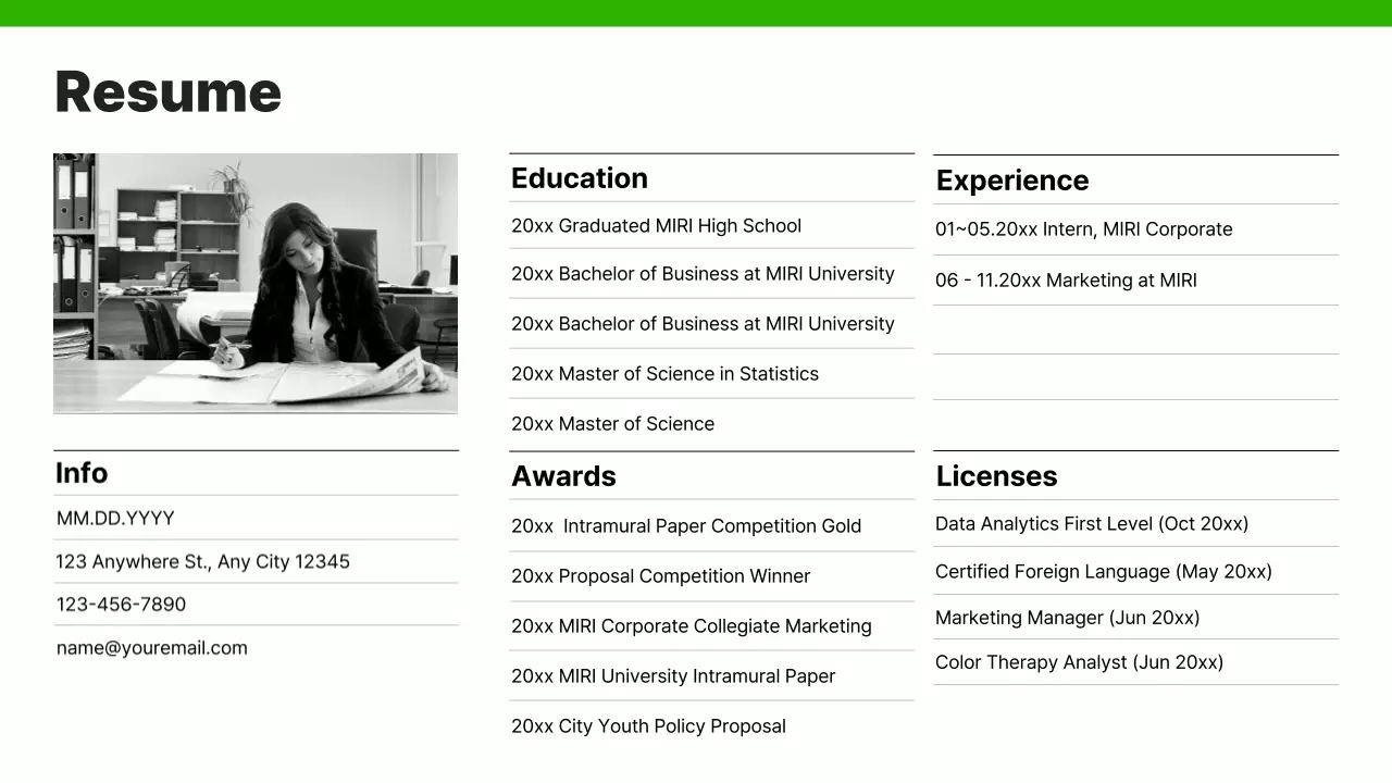 Green Modern Job Portfolio Presentation