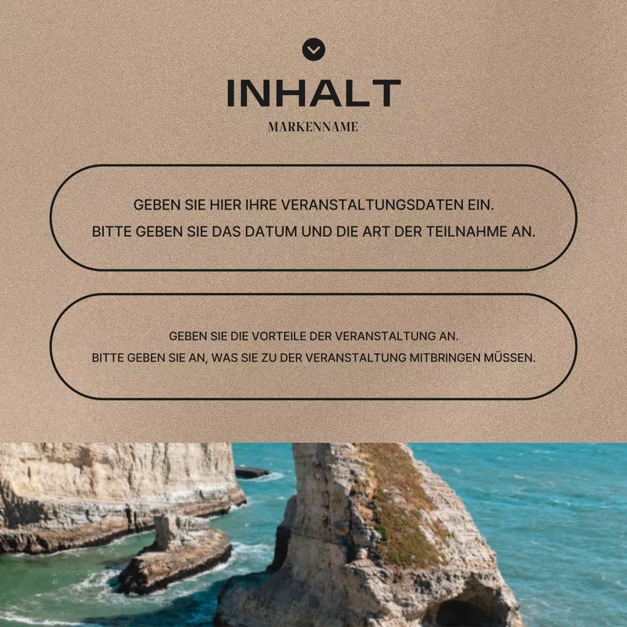 Ein Beitrag über trendige Social Media Brand Kits in Braun und Rot