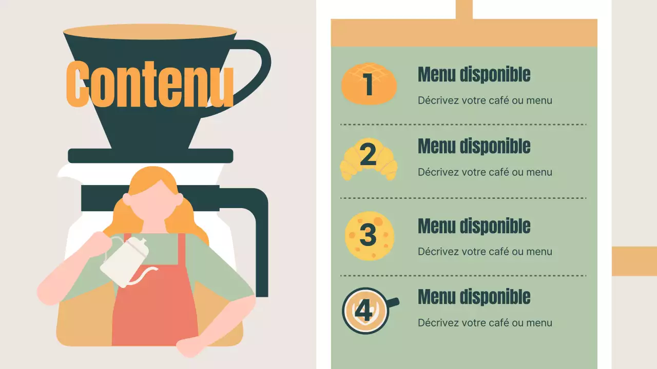 Faites la promotion de votre café avec une touche de kaki et d'orange