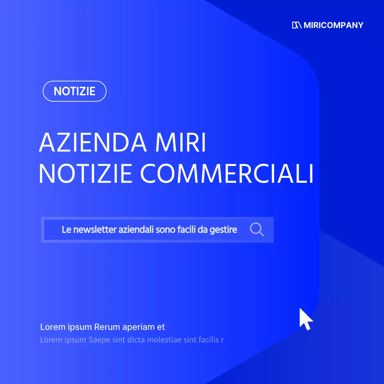 Una semplice newsletter aziendale in bianco e blu