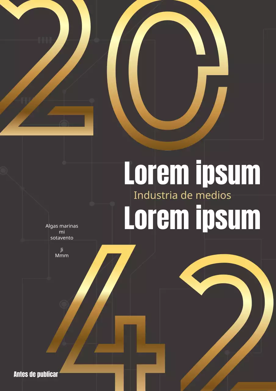 Tapa de libro de tendencia mediática moderna en gris y dorado