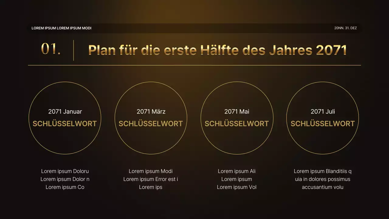 Eine luxuriöse Leistungspräsentation in Gold und Braun und ein Veranstaltungsbericht zum Jahresende